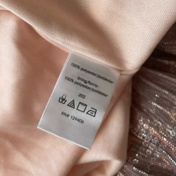 VENUS Rose Gold Hanky Hems Asymmetrical Handkerchief Hem Shimmer Dress Size 16 - Picture 15 of 16